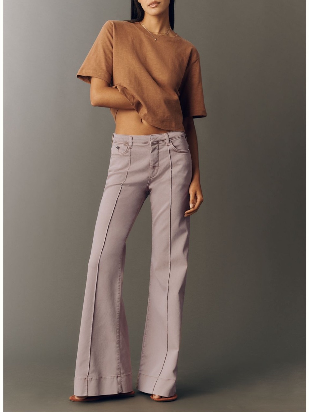 Pilcro The Sweetheart Flare Pants with Front Seam Detail Anthropologie Size 25 - Picture 1 of 6